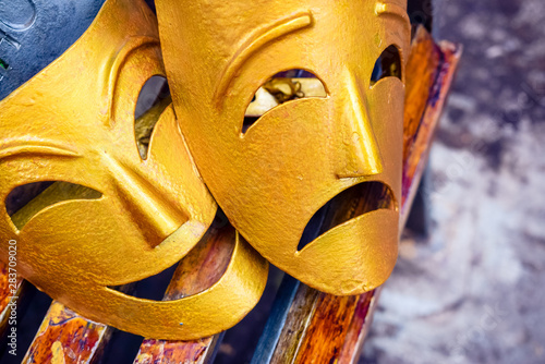 decorative symbolic theatrical masks - Comedy and tragedy 