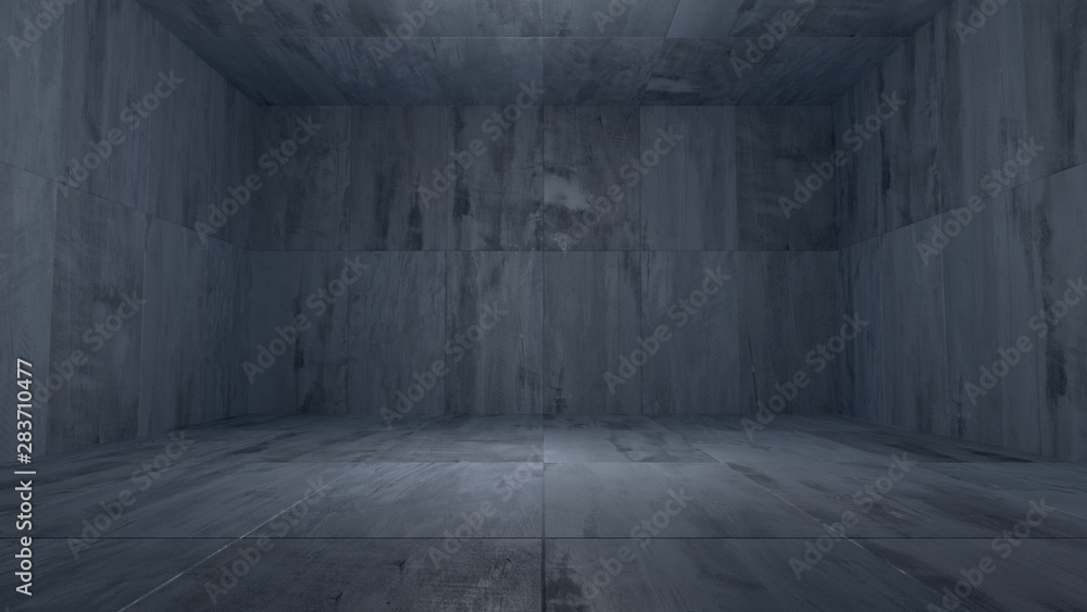 Dark Concrete Room Background (3D Illustration) Dark Concrete Room Background (3D Illustration)