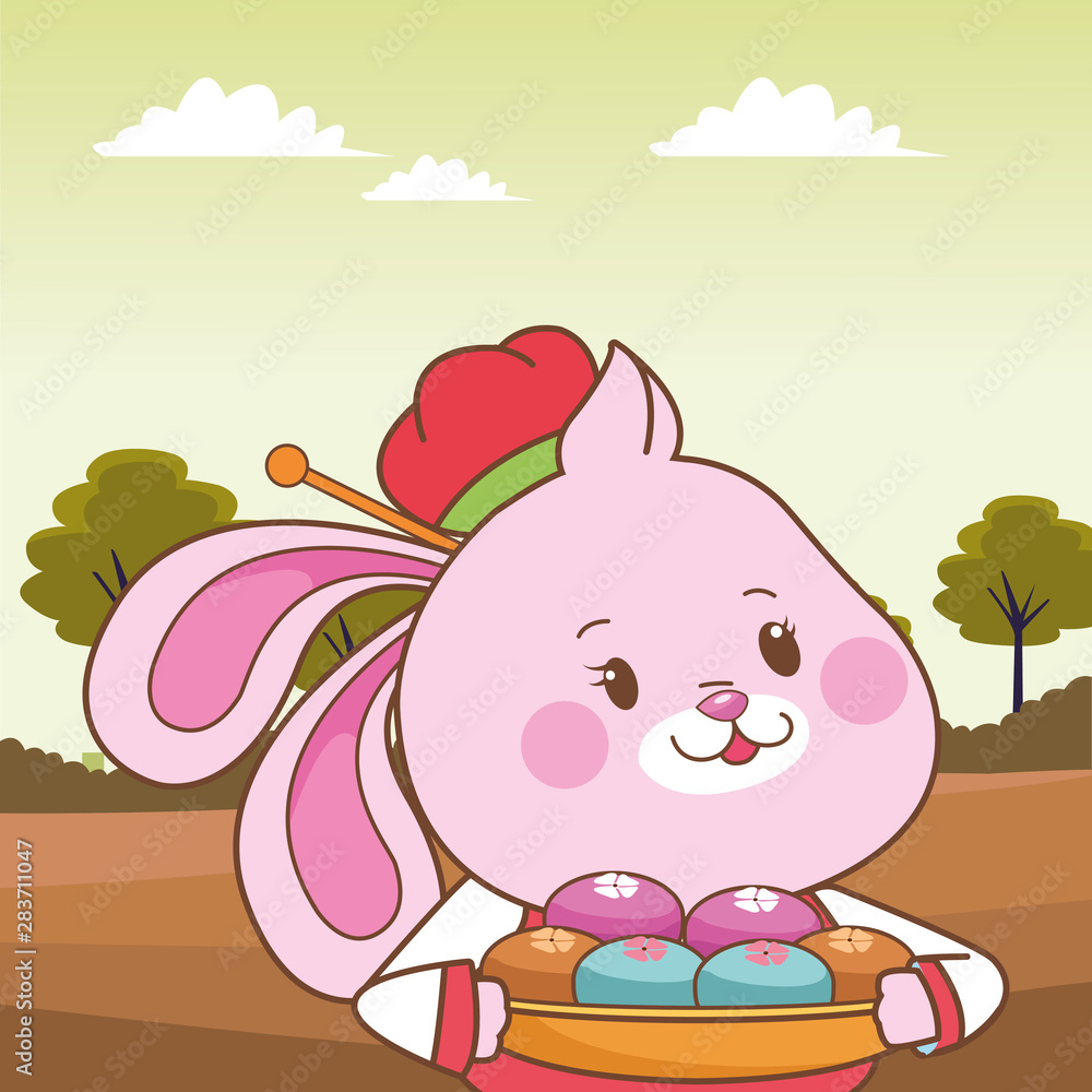 Mid autumn cute rabbit cartoon Mid autumn cute rabbit cartoon
