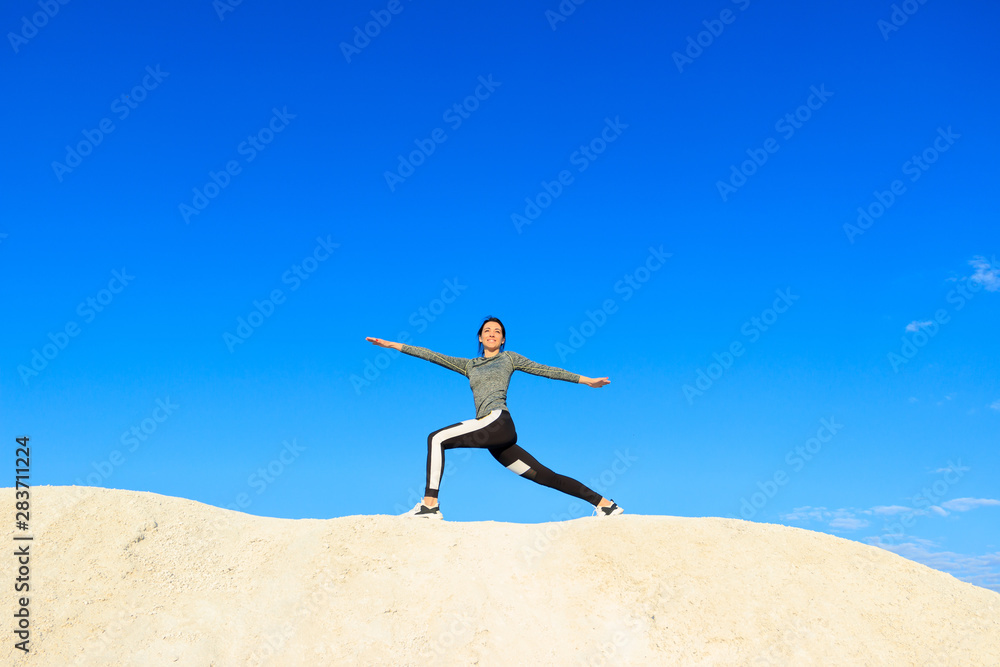 Woman doing sports exercises for fitness. Woman doing sports exercises for fitness.