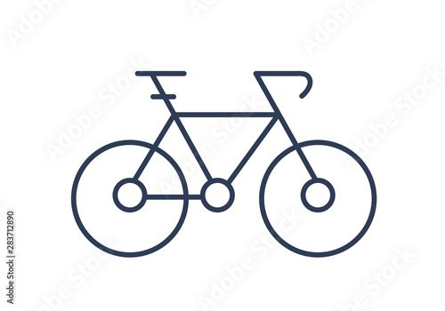 Simple symbol of bicycle or bike isolated on white background