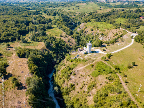 Stari grad Drežnik (The Old Fort Dreznik) is a fortification above Korana River Canyon close to Rakovica and Plitvice National Park with its waterfalls and lakes photo