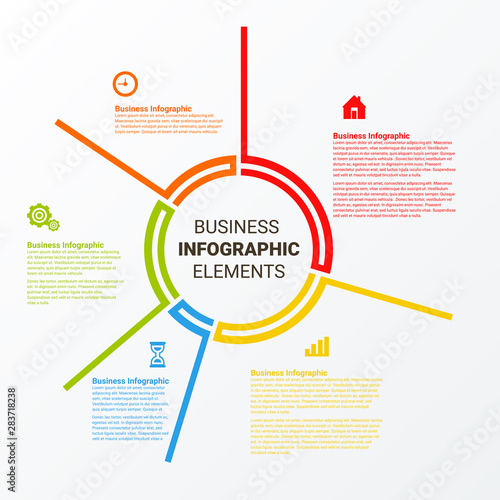 Abstract infographics number options template. Vector illustration. Business data visualization. Process chart. Abstract elements of graph, diagram with steps, options, parts or processes.