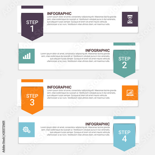 Abstract infographics number options template. Vector illustration. Business data visualization. Process chart. Abstract elements of graph, diagram with steps, options, parts or processes.
