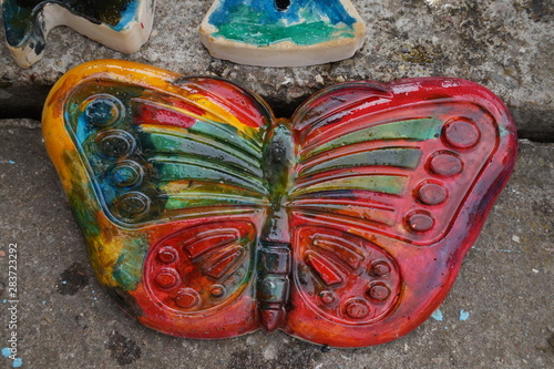 colorful butterfly from plaster