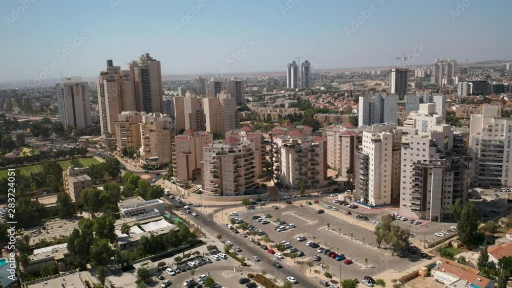Beer Sheva city center, Israel, 4k aerial drone skyline view Beer Sheva city center, Israel, 4k aerial drone skyline view
