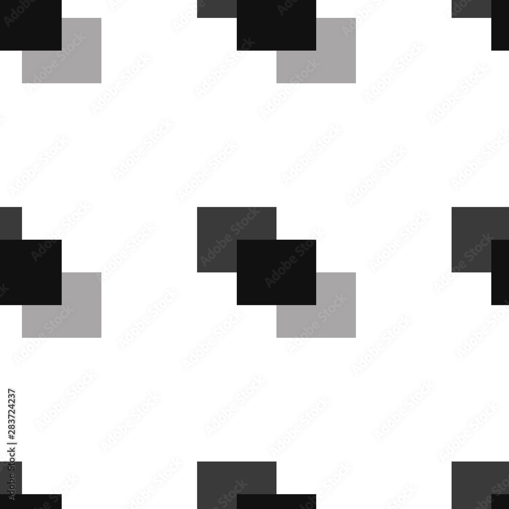 Seamless pattern with grey squares on a white background. Vector illustration.