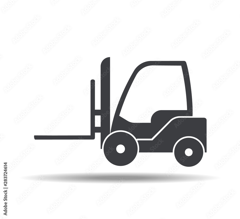 Forklift icon. Vector illustration in flat style.