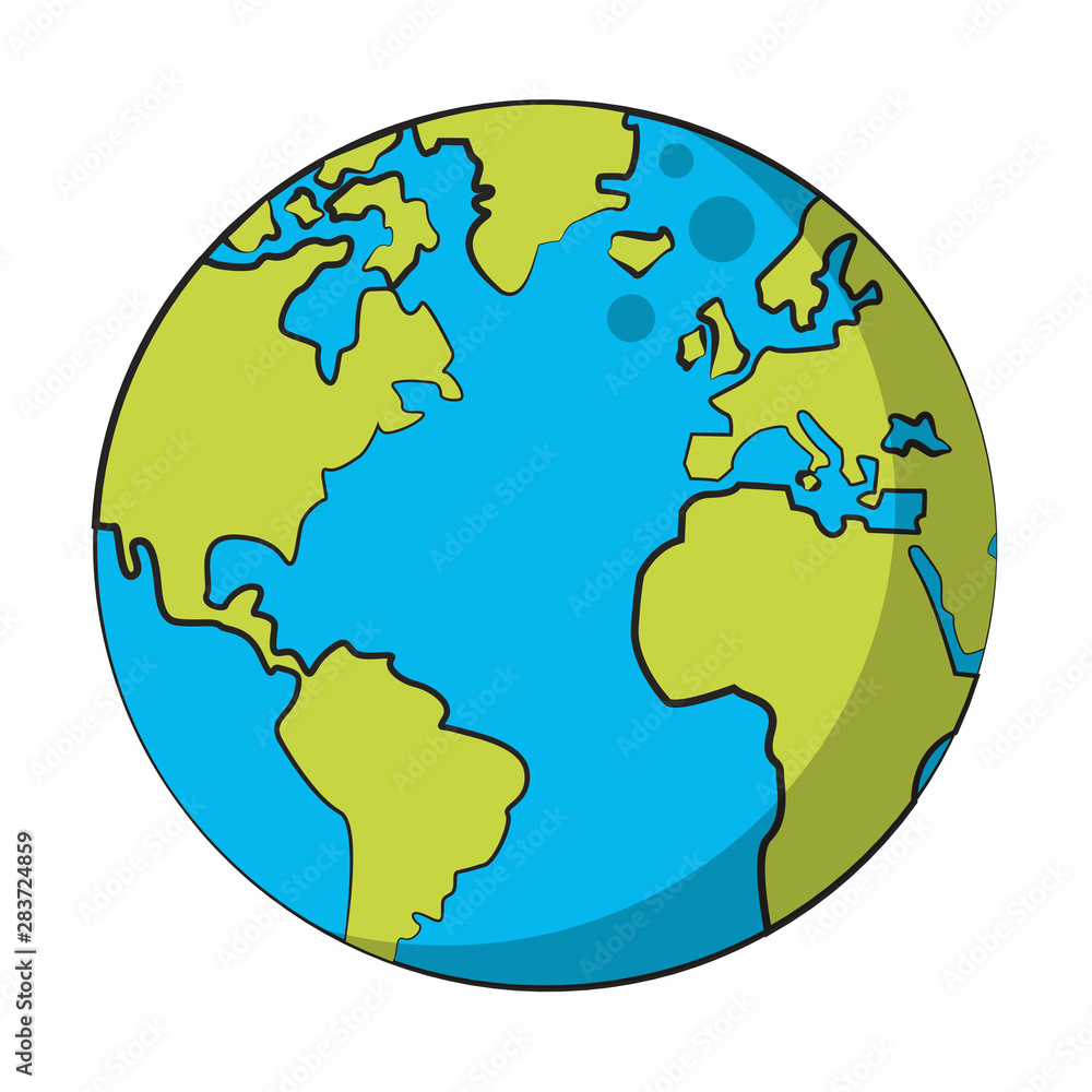 world map earth globe cartoon