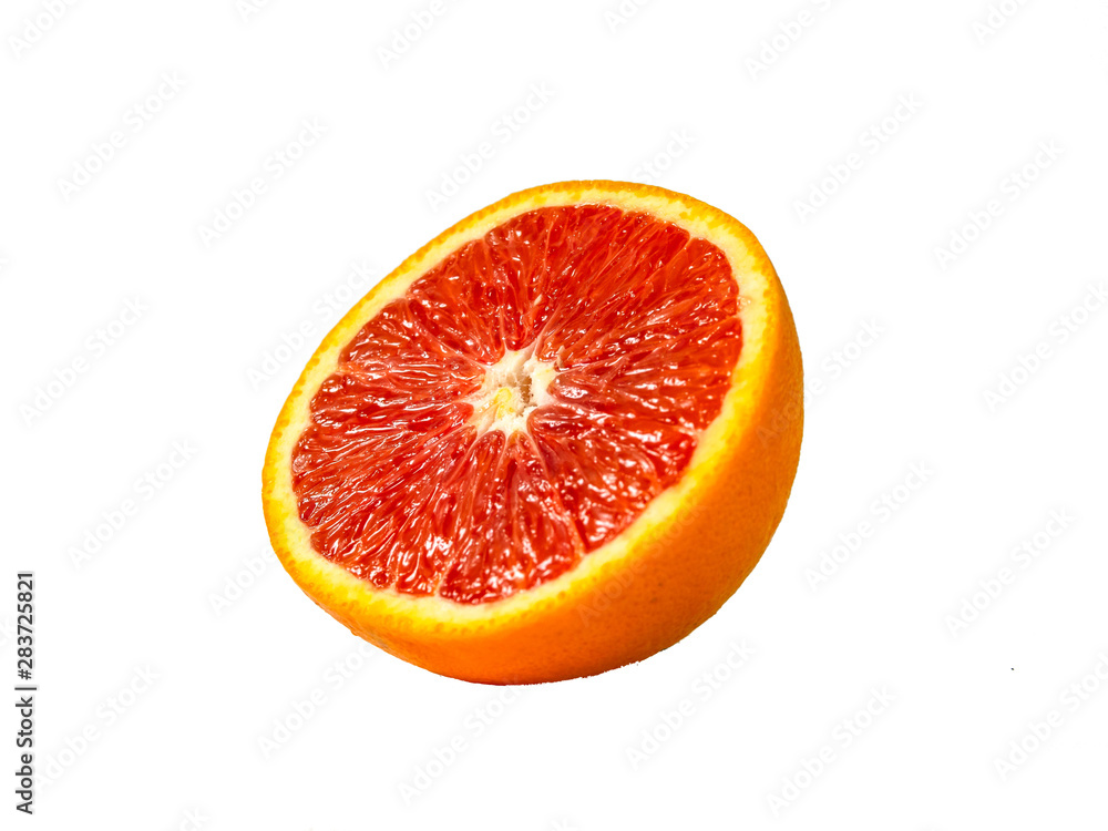 Isolated half red bloody orange. Isolated half red bloody orange.