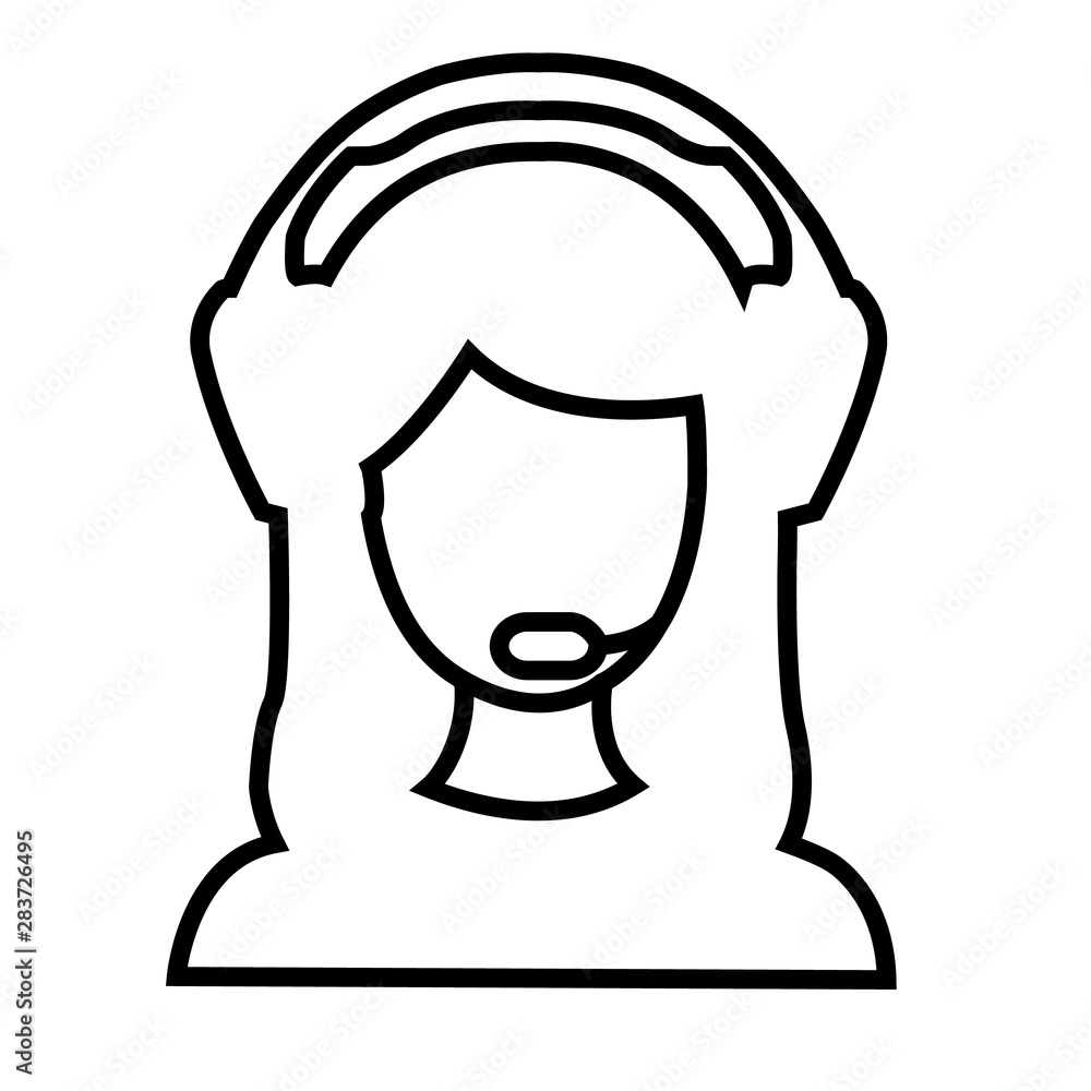 Support line icon, logo isolated on white background Support line icon, logo isolated on white background