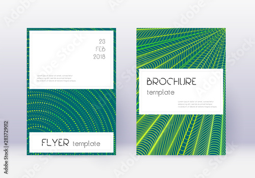 Stylish cover design template set. Green abstract 