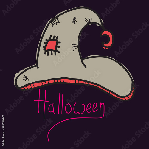 Witch hat isolated on background halloween