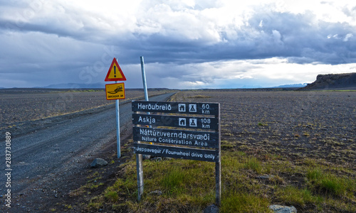 Iceland Empty Desert Road Wasteland