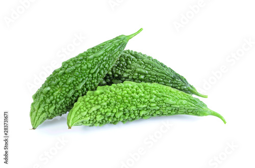 Fresh bitter gourd isolated on a white background