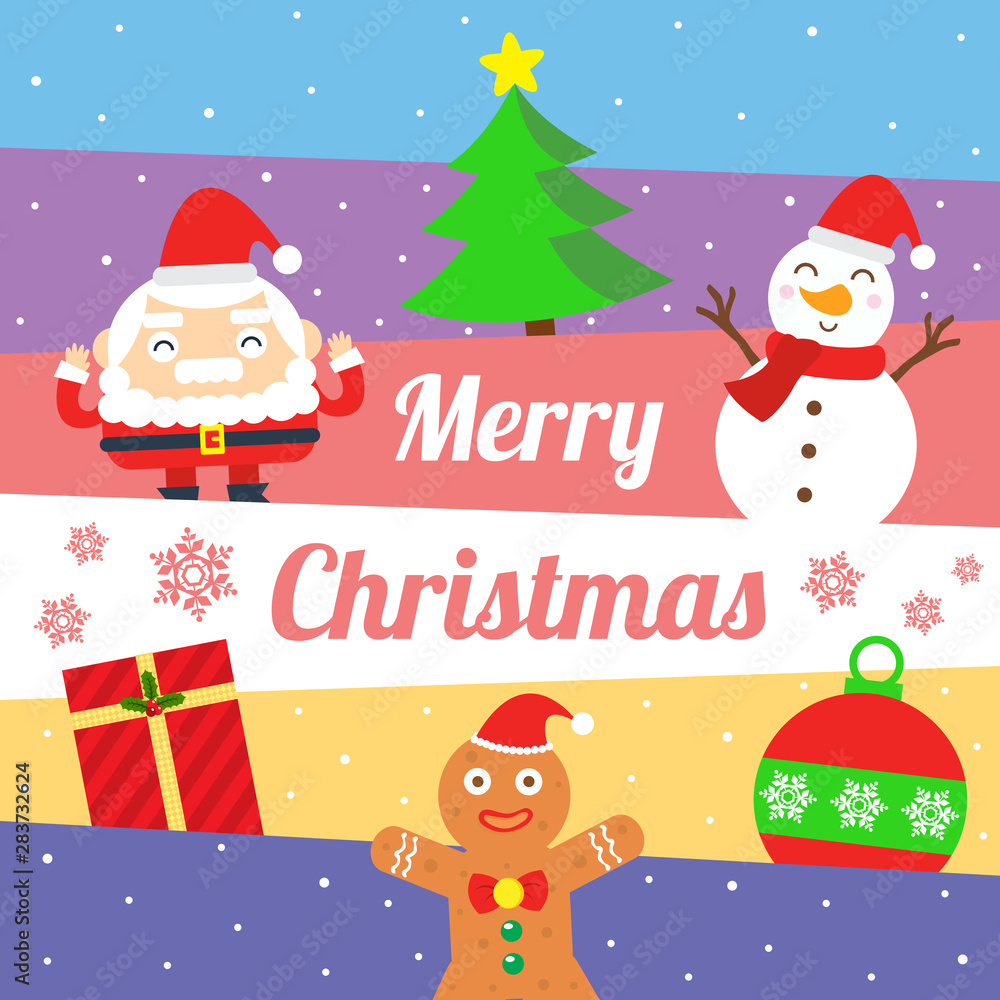 Christmas invitation card template with Santa claus and friends. Christmas invitation card template with Santa claus and friends.