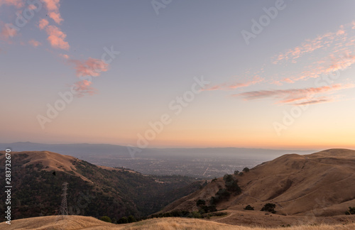 View of Sunset Over San Jose With Clear Summer Skies