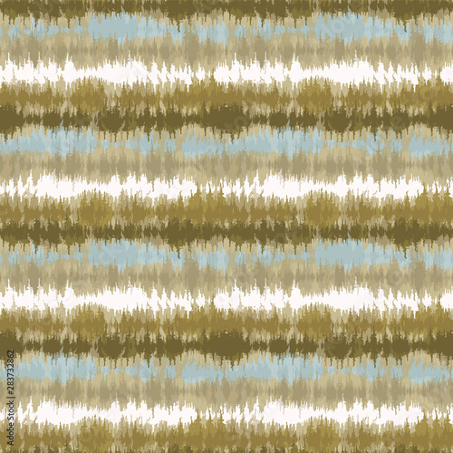 Seamless pattern tie dye shibori stripes. Colorful boho summer background. Vector textile retro swatch.