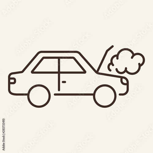 Engine overheated line icon