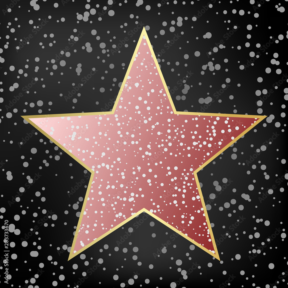Hollywood celebrity star. Gold star frame with copy space on the black background with texture Hollywood celebrity star. Gold star frame with copy space on the black background with texture