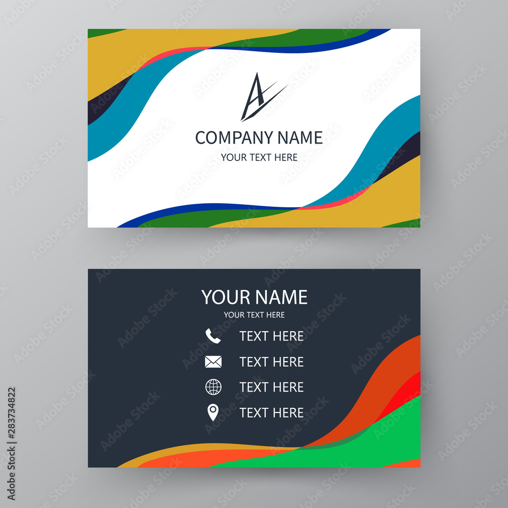 Fototapeta premium Vector business card. Visiting card for business and personal use. Modern presentation card. Vector illustration design.