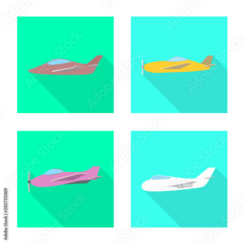 Isolated object of travel and airways logo. Collection of travel and navigation stock vector illustration.