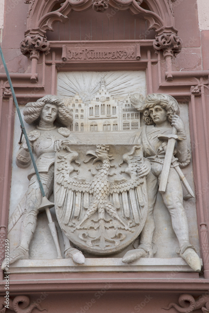 Detail on Facade of Romer City Hall; Romerberg Square; Frankfurt