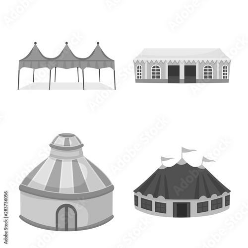 Vector design of outdoor and architecture sign. Set of outdoor and shelter vector icon for stock.