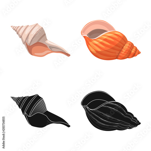 Vector design of animal and decoration sign. Set of animal and ocean stock symbol for web.
