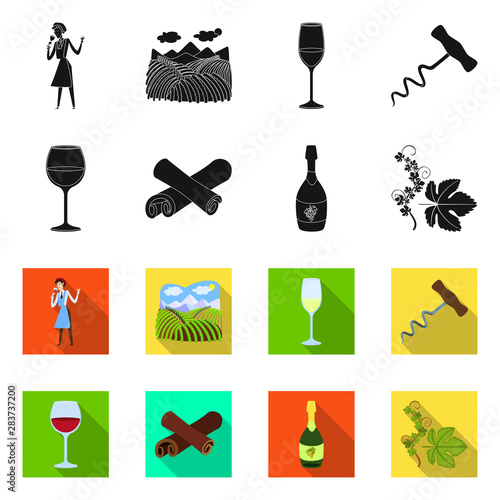 Isolated object of farm and vineyard sign. Set of farm and product vector icon for stock.