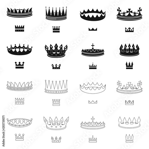 Vector illustration of medieval and nobility icon. Collection of medieval and monarchy stock symbol for web.