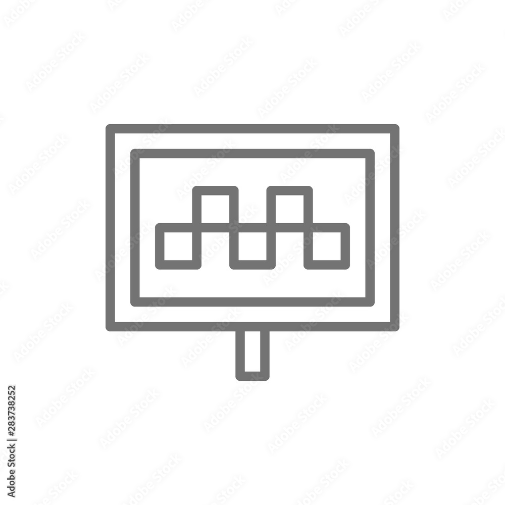 Taxi map pointer, taxi sign, auto, cab line icon. Taxi map pointer, taxi sign, auto, cab line icon.