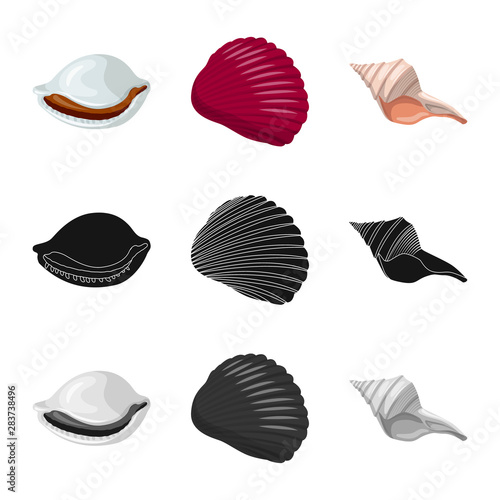 Isolated object of animal and decoration logo. Set of animal and ocean vector icon for stock.