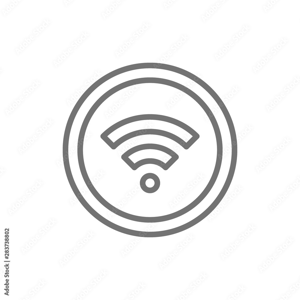 WiFi signal line icon. Isolated on white background WiFi signal line icon. Isolated on white background
