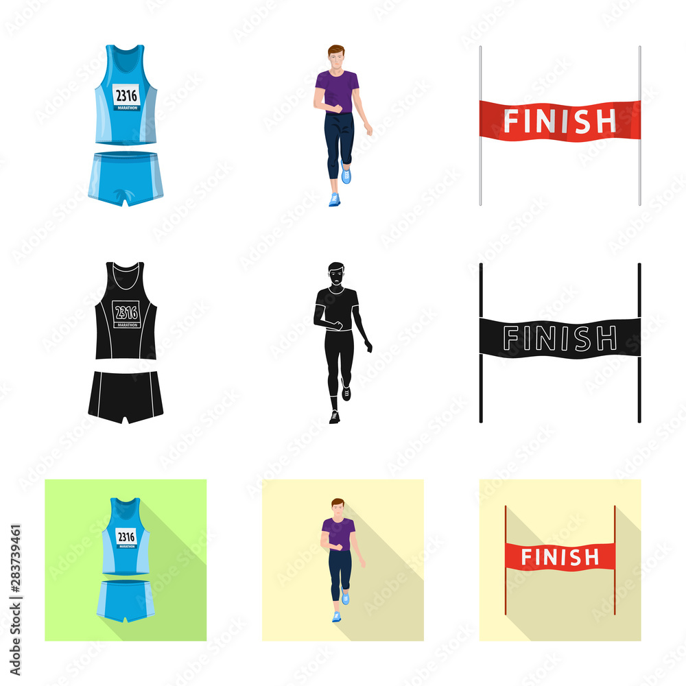 Vector design of sport and winner symbol. Set of sport and fitness stock symbol for web.