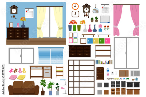 イラスト用日本の部屋のアイテム1