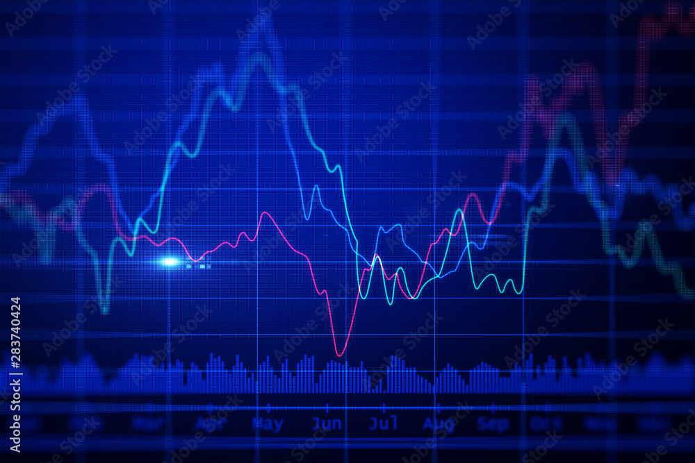 Abstract blue financial chart illustration. stats concept. 3d rendering Abstract blue financial chart illustration. stats concept. 3d rendering