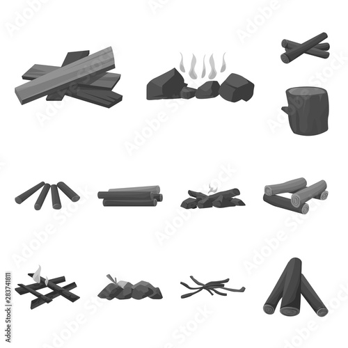 Vector design of forest and hardwood sign. Collection of forest and logging stock symbol for web.