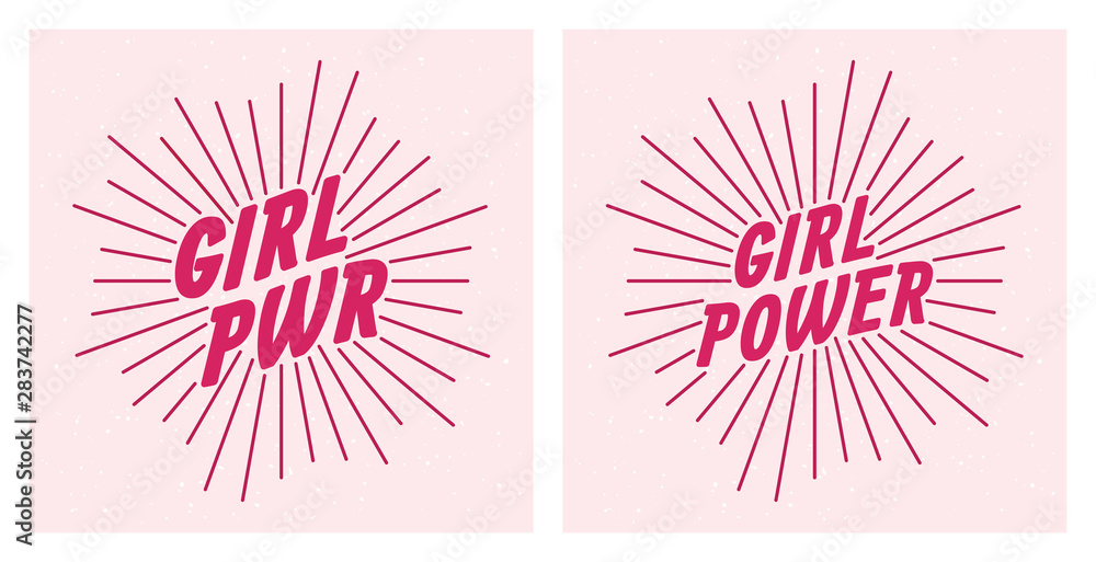 Girl power sunburst illustration