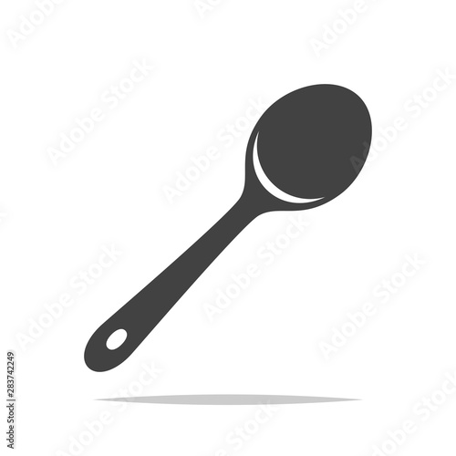 Wooden spoon icon vector isolated photo