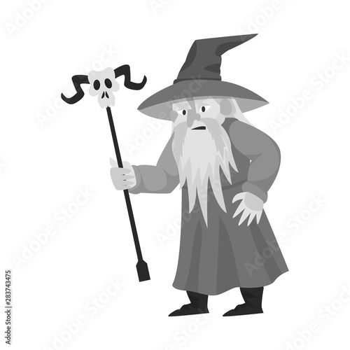 Vector illustration of wizard and sorcerer logo. Collection of wizard and tale stock vector illustration.