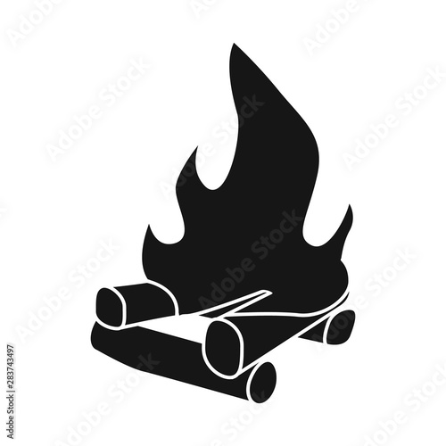 Vector design of bonfire and burning logo. Set of bonfire and firewood stock vector illustration.