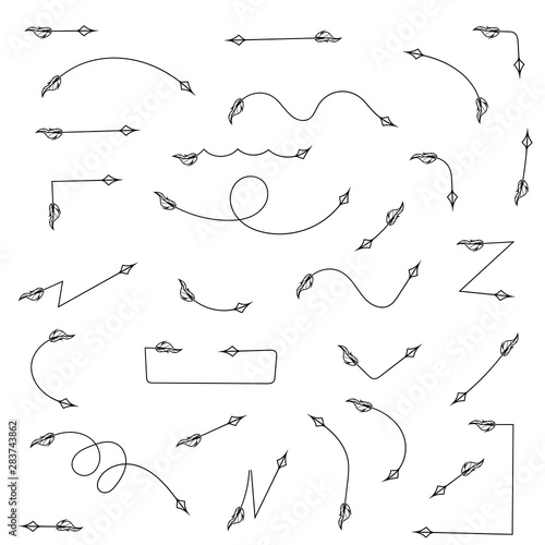 Decorative arrows. Indian black crossbow arrows