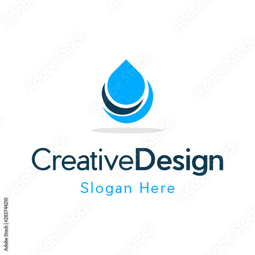 Drop of water vector logo design template. Clean water, filtration, Abstract blue water drop. Vector logo design template.