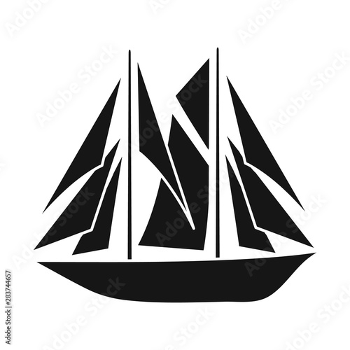 Vector illustration of yacht and sail symbol. Collection of yacht and regatta vector icon for stock.