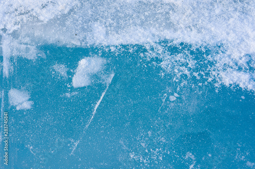 The texture of the ice. The frozen water.Winter background
