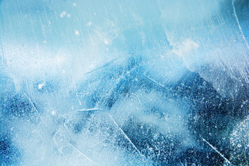 The texture of the ice. The frozen water.Winter background 
