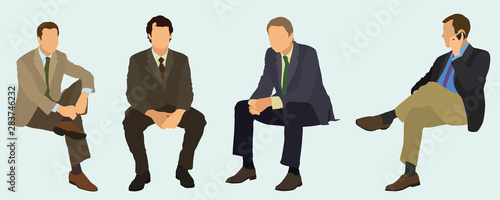 Business Men Sitting Down
