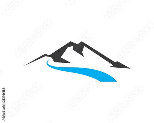 High Mountain icon Logo vector illustration design