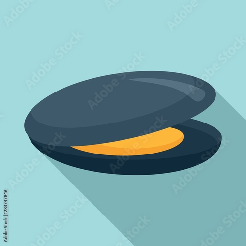 Sea mussels icon. Flat illustration of sea mussels vector icon for web design